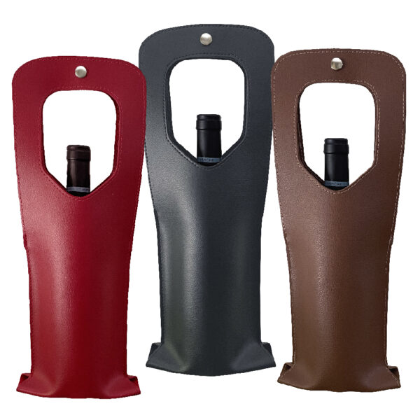 Bolsa de couro sintético personalizada para vinho